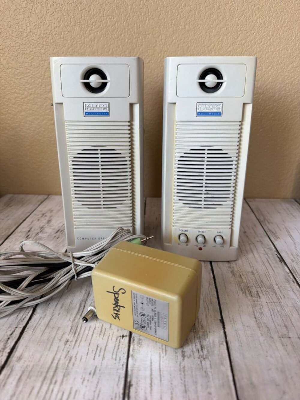 Vintage Altec Lansing Computer Speakers ACS40 Power/Speaker/Audio Cables TESTED
